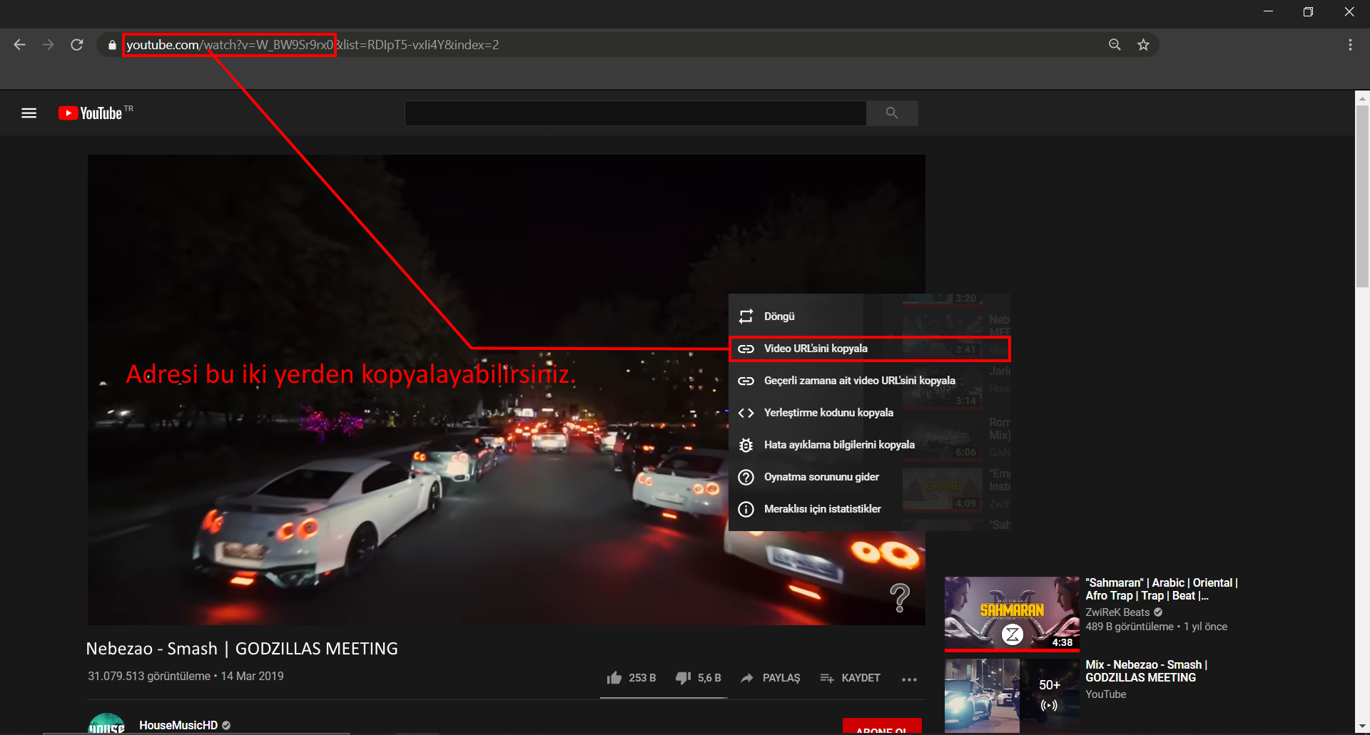 youtube'dan video indirme